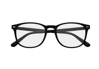 Isolated Black Rimmed Reading Glasses with Clear Lenses