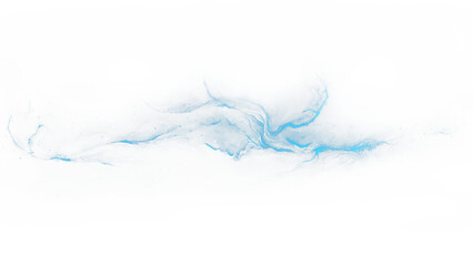 Blue Energy line flowing in the air Transparent Background Effect