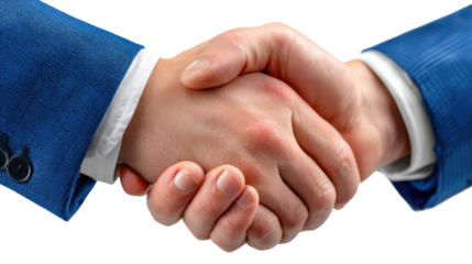 Handshake Deal: A close-up shot of two hands clasped in a firm handshake, conveying the essence of agreement, respect, and successful collaboration.