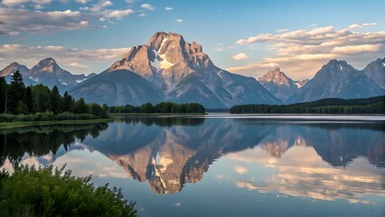mountain lake reflection