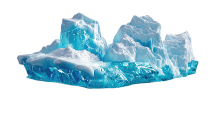 Obraz premium Crystal Cold: A stunning display of a majestic iceberg, its icy peaks and translucent depths glowing with the crisp, captivating hues of the polar regions.