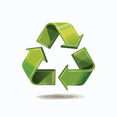 Obraz premium Recycle sign Isometric vector illustration with clean 3D perspective.