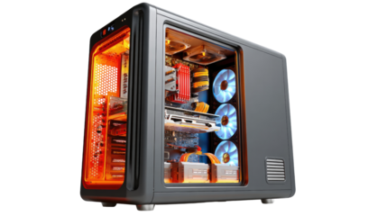 High-Performance PC Showcase: Explore a high-end gaming computer, revealing its intricate components and powerful capabilities. Perfect for tech enthusiasts and gamers.