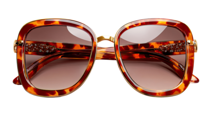 Chic Sunglasses with Gradient Lenses: Capture the essence of style with a stunning pair of sunglasses, showcasing an exquisite tortoise shell frame and elegantly tinted gradient lenses.