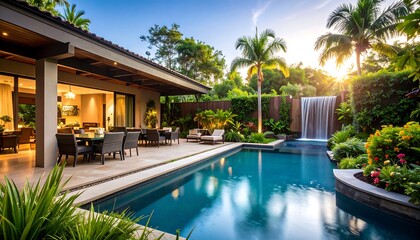 Fototapeta premium Luxurious outdoor living space