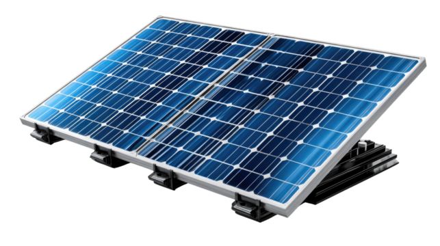 Solar Panel Power: A close-up shot captures the intricate grid of a modern solar panel, showcasing its capacity to harness renewable energy.