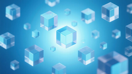 Obraz premium abstract blue cubes background