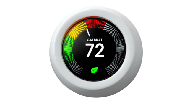 Smart Thermostat: Capturing the clean, minimalist design, this image of a modern smart thermostat showcases its intuitive interface and efficient energy management capabilities, perfectly.