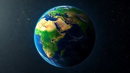 Obraz premium Earth globe floating in starry space, representing our planet's beauty and vastness.