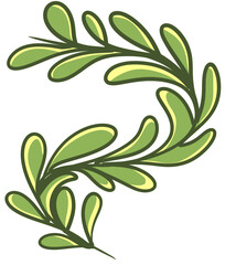 Green Leaf Branch Illustration