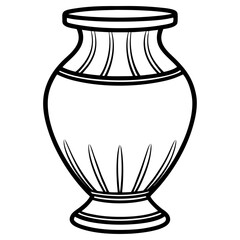 Simple outline drawing of a classic vase, perfect for floral arrangements and home decor