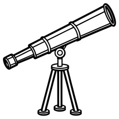 Vintage telescope on a tripod, symbolizing astronomy, science, and discovery