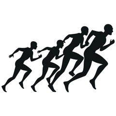 runners vector silhouettes