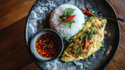 thai omelette with rice