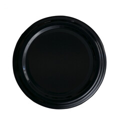 Black Circle Plastic Lid for Drink packaging on Transparent background