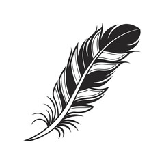 Obraz premium Feather icon set. Black bird quill silhouettes. Vector collection of different plume shapes in flat design style. Lightweight, elegant, flight concept Feather and ink feather set vector icons.