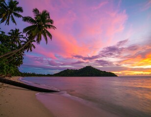 tropical beach sunset