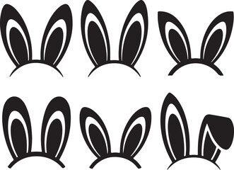 Obraz premium Rabbit Silhouette Vector – Bunny Animal DesignCute Rabbit and Bunny Vector Bundle for Easter and SpringWild Rabbit Silhouette Collection – Animal Clipart Vector