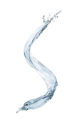 Elegant water splash frozen mid-air showcasing dynamic movement on an isolated backdrop