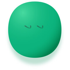 Soothing Mint Green Sphere with Sleepy Eyes