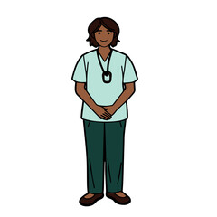 Fototapeta premium A professional nurse vector illustration showing a healthcare worker in uniform. The design represents medical care, hospital service, nursing profession, and health support.