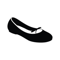 Black silhouette illustration of a comfortable and elegant ballet flat shoe