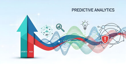 Illustrative icons depicting artificial intelligence analyzing regulatory documents, data, and automated processes for compliance and insights.