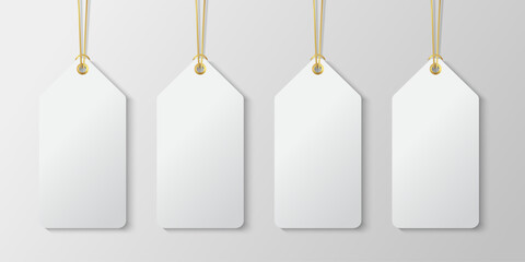 Modern tags white color on gray background for decorate