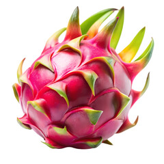 Vibrant Pink Dragon Fruit Against a Pure White Background