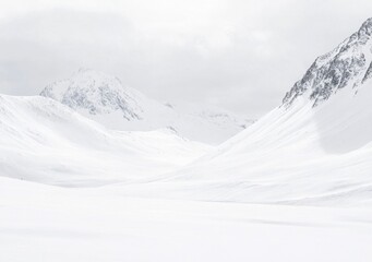 Winter Mountain Scenery Snowy Peaks and Rolling Hills