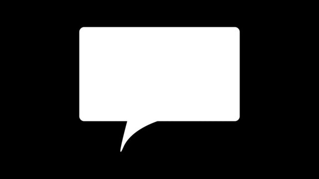 Online bubble chat messages black Screen chroma key, pop up chat box, Text box, 3d Animation Speech Bubble Alpha channel. message box cartoon animated icon. Hand Drawn Stop Motion Speech Bubble.