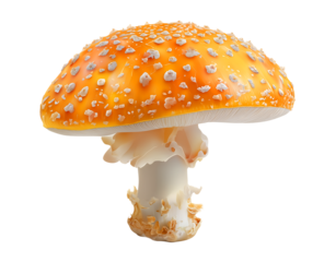 Amanita muscaria mushroom in the forest isolated on a transparent background