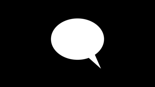 Online bubble chat messages black Screen chroma key, pop up chat box, Text box, 3d Animation Speech Bubble Alpha channel. message box cartoon animated icon. Hand Drawn Stop Motion Speech Bubble.