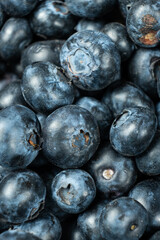 Macro View of Organic Blueberries. Natural Berry Background.