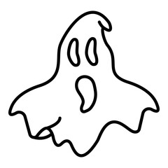 Obraz premium Vector Single Outline Icon - Ghost
