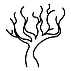 Vector Line Icon - Bare Tree