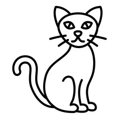 Vector Single Line Icon - Cat