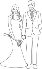 wedding couple vector illustration