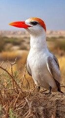 Obraz premium A skimmer bird perched on a small mound