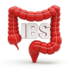 Irritable bowel syndrome ibs representation isolated on white background