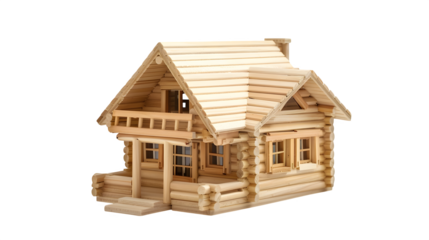 Charming wooden cabin model evokes cozy rustic getaway dreams and architectural inspiration.