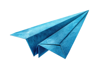 Creative paper airplane designs space minimalist isolated on transparent background, png