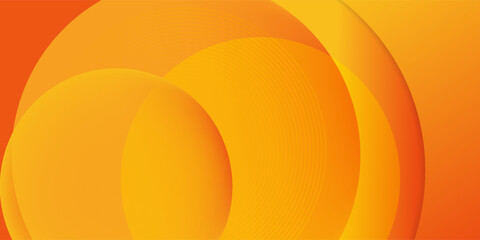 Abstract orange and yellow geometric background. Dynamic circle shape composition for graphic design, background, web design, poster, banner, book, slideshow. Vector illustration