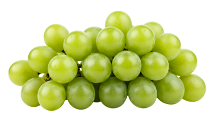 Green Grapes Bunch Isolated on Transparent Background