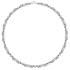 Black round vintage vector frame on a white background. svg