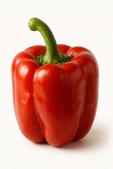 Red Bell Pepper Isolated on White Background