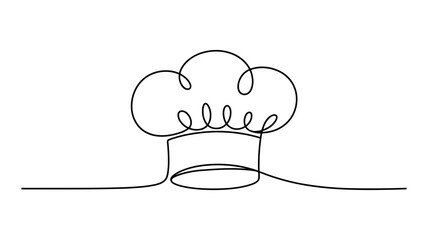 Chef hat continuous line drawing vector illustration