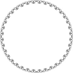 Black round vintage  frame on transparent background. PNG, 300 DPI