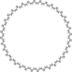 Black round vintage  frame on transparent background. PNG, 300 DPI