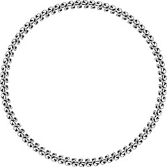 Black round vintage  frame on transparent background. PNG, 300 DPI